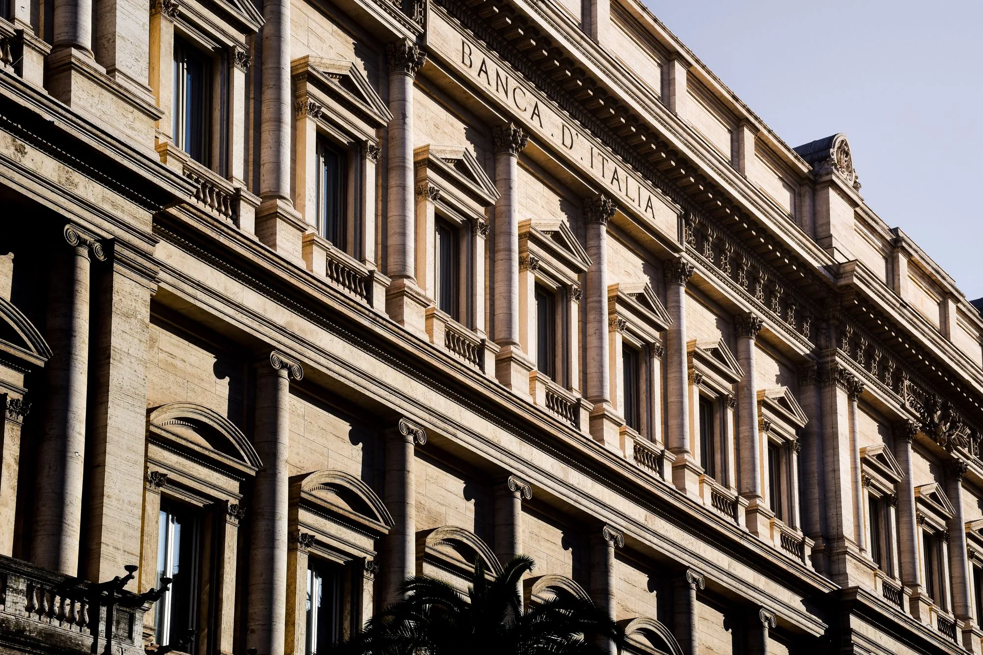 Gevel van het gebouw van de Banca d'Italia